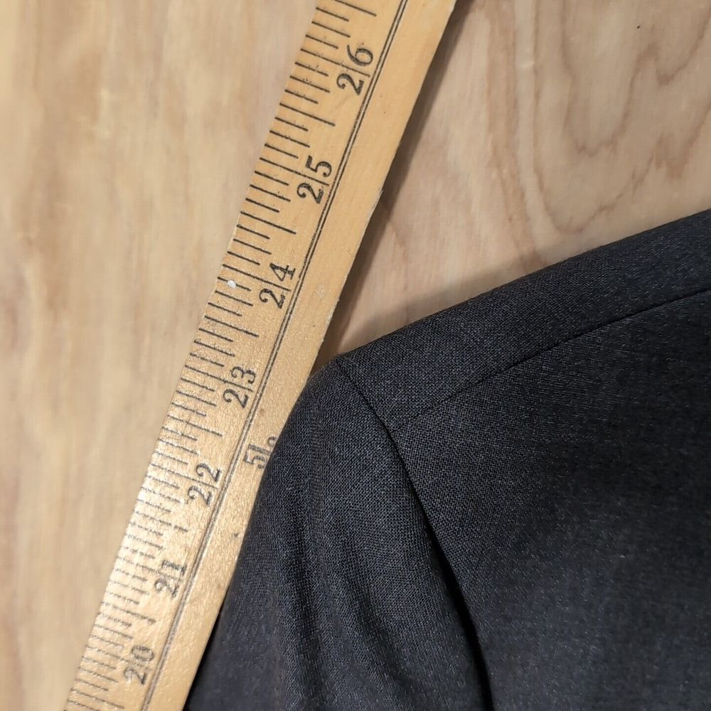 Brooks Brothers 346 Stretch Blazer Jacket Sport Coat 41 Dark Gray Wool Spandex - Picture 10 of 11